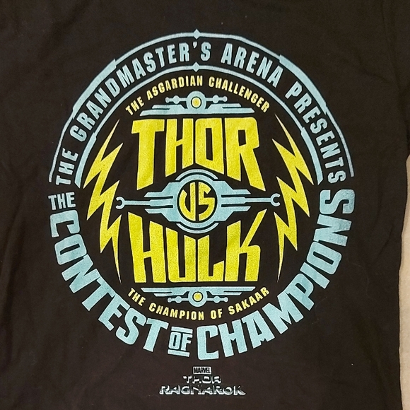 Marvel Kids Black Thor vs Hulk Contest T-Shirt - Picture 2 of 4